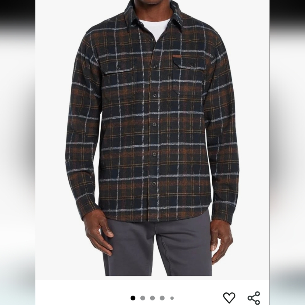 Orvis Black and Brown Plaid Heavy Shirt Sz.XL NWT
